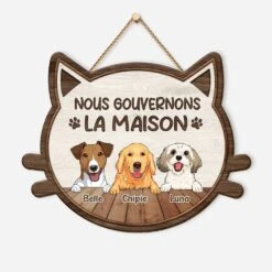 Plaque En Bois Personnalisée Avec Chien À Suspendre - Nous Gouvernons La Maison