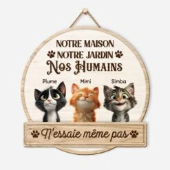 Plaque En Bois Personnalisée Avec Chat À Suspendre - N'Essaie Même Pas