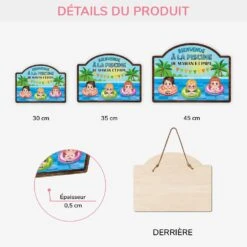 Plaque En Bois Personnalisée À Suspendre - Bienvenue À La Piscine -Cadeau Plus 5102QFR3 plaque en bois personnalisee a suspendre bienvenue a la piscine 5102q8mti