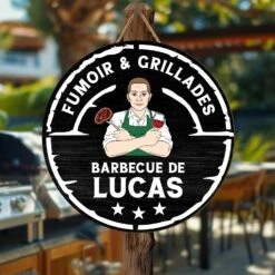 Plaque En Bois Personnalisée À Suspendre - Fumoir & Grillades -Cadeau Plus 5103QFR2 plaque en bois personnalisee a suspendre fumoir grillades 5103q