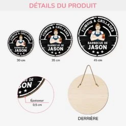 Plaque En Bois Personnalisée À Suspendre - Fumoir & Grillades -Cadeau Plus 5103QFR3 plaque en bois personnalisee a suspendre fumoir grillades 5103q