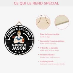 Plaque En Bois Personnalisée À Suspendre - Fumoir & Grillades -Cadeau Plus 5103QFR4 plaque en bois personnalisee a suspendre fumoir grillades 5103q