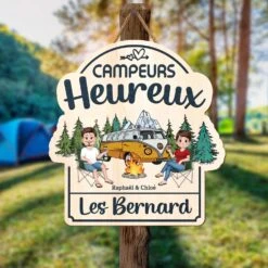 Plaque En Bois Personnalisée À Suspendre - Campeurs Heureux -Cadeau Plus 5106QFR2 plaque en bois personnalisee a suspendre campeurs heureux 5106qtkag