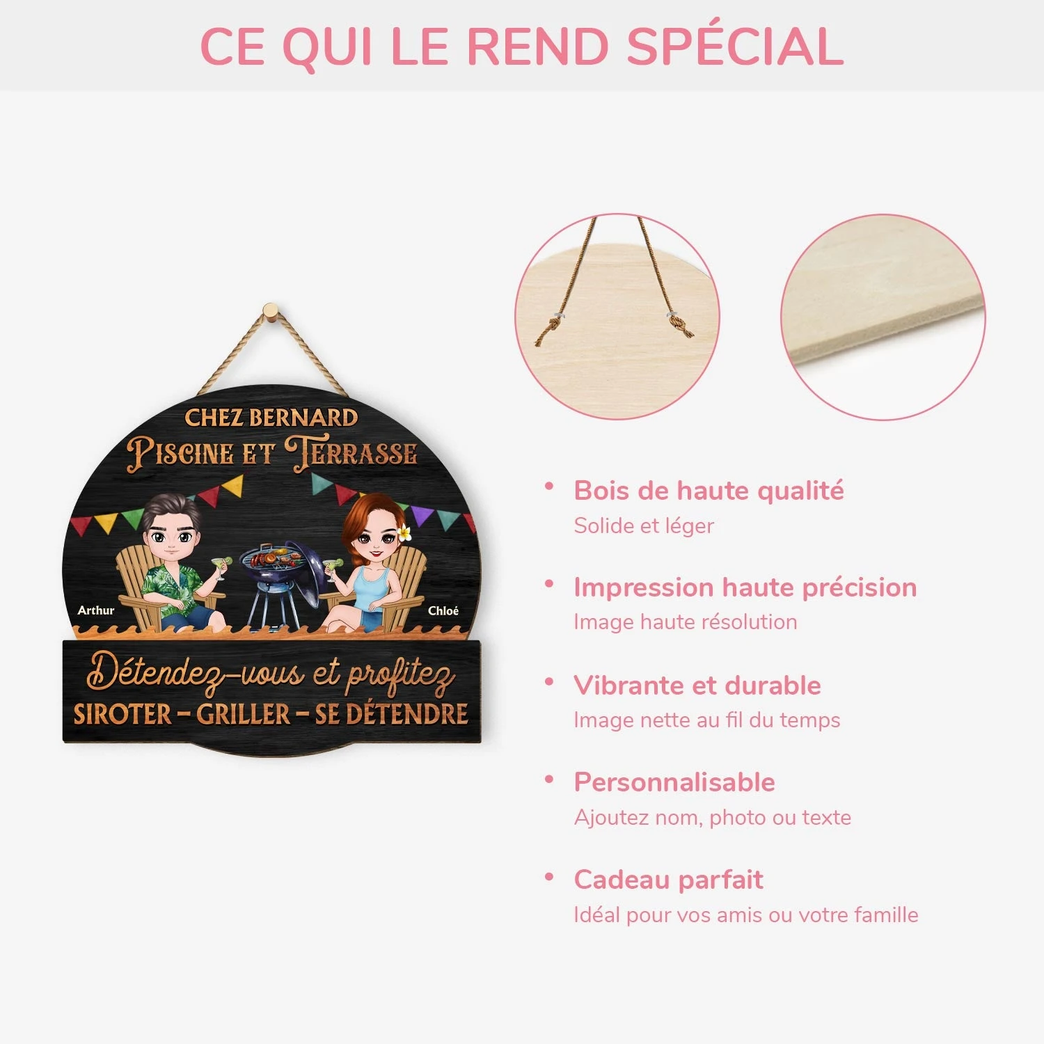 Plaque En Bois Personnalisée Couple À Suspendre - Détendez-Vous Et Profitez 6 Plaque En Bois Personnalisée Couple À Suspendre - Détendez-Vous Et Profitez – Image 4