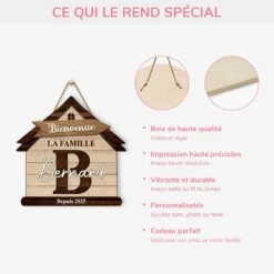 Plaque En Bois Personnalisée À Suspendre - Bienvenue Dans Notre Famille -Cadeau Plus 5112QFR4 plaque en bois personnalisee a suspendre bienvenue dans notre famille 5112q6lai