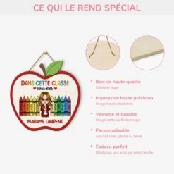 Plaque En Bois Personnalisée Maîtresse À Suspendre - Dans Cette Classe -Cadeau Plus 5118QFR4 plaque en bois personnalisee maitresse a suspendre dans cette classe 5118q66ta