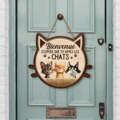Plaque En Bois Personnalisée À Suspendre - J'Espère Que Tu Aimes Les Chats -Cadeau Plus 5121QFR2 plaque en bois personnalisee a suspendre jespere que tu aimes les chats 5121q3ymd