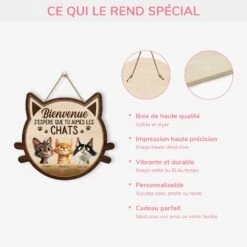 Plaque En Bois Personnalisée À Suspendre - J'Espère Que Tu Aimes Les Chats -Cadeau Plus 5121QFR4 plaque en bois personnalisee a suspendre jespere que tu aimes les chats 5121q3ymd