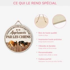 Plaque En Bois Personnalisée À Suspendre - Approuvés Par Les Chiens -Cadeau Plus 5125QFR4 plaque en bois personnalisee a suspendre approuves par les chiens 5125q3gnc
