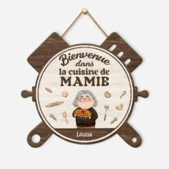 Plaque En Bois Personnalisée À Suspendre - Bienvenue Dans La Cuisine De Mamie