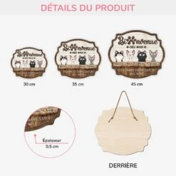 Plaque En Bois Personnalisée Avec Chat Rigolo À Suspendre - Bienvenue Chez Nous -Cadeau Plus 5135QFR3 plaque en bois personnalisee avec chat rigolo a suspendre bienvenue chez nous 5135qkynd