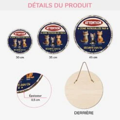 Plaque En Bois Personnalisée À Suspendre - Zone Patrouillée Avec Chat -Cadeau Plus 5160QFR3 plaque en bois personnalisee a suspendre zone patrouillee avec chat 5160qkgmd