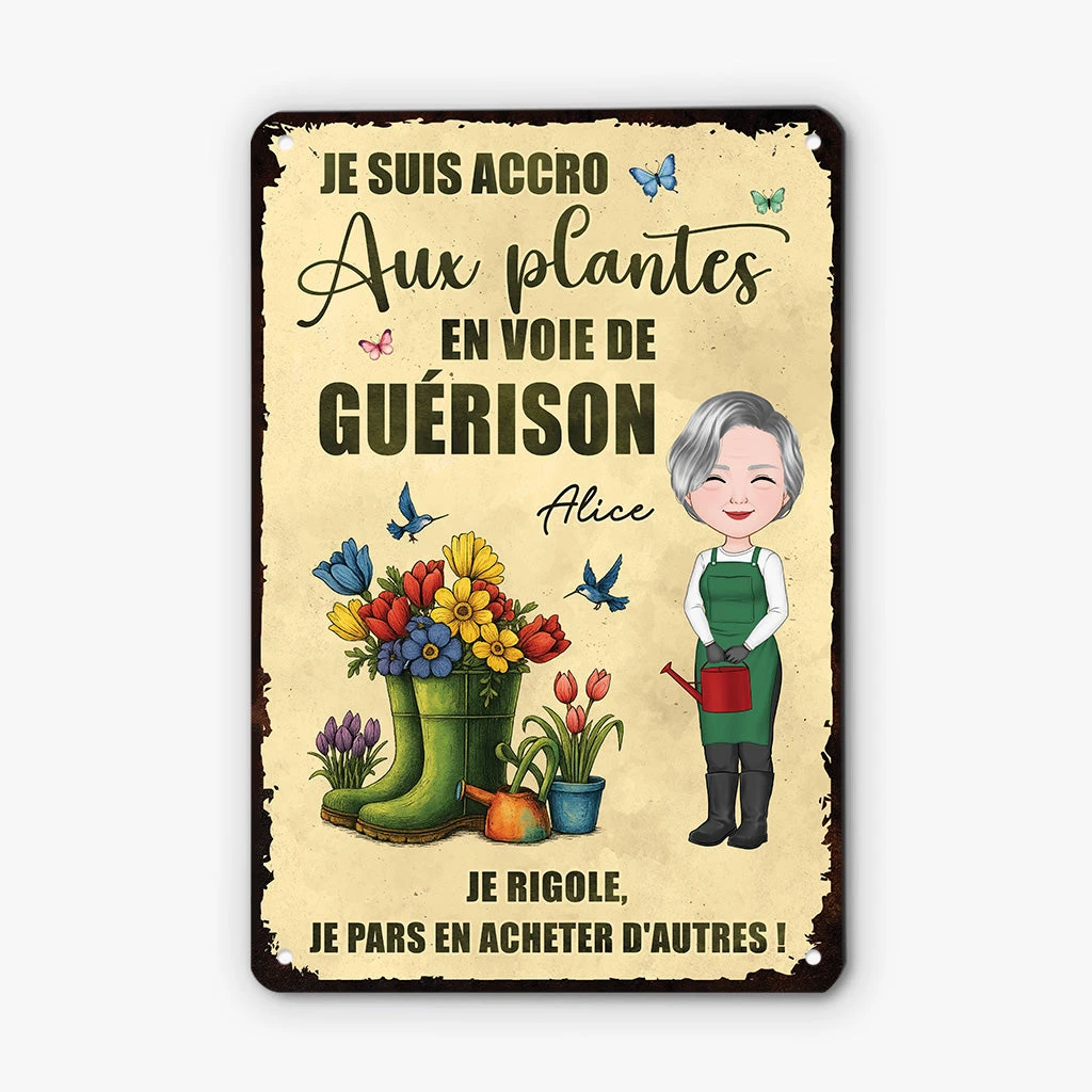 Plaque En Métal Personnalisée Pour Femme - Accro Aux Plantes 4 Plaque En Métal Personnalisée Pour Femme - Accro Aux Plantes – Image 2
