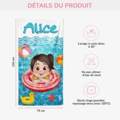Serviette De Plage Personnalisé Pour Enfant - Design Cartoon Mignon -Cadeau Plus 5196BFR3 serviette de plage personnalise pour enfant design cartoon mignon 5196b8gnk