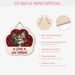 Plaque En Bois Personnalisée À Suspendre Avec Chat - Lave Tes Pattes -Cadeau Plus 5214QFR4 plaque en bois personnalisee a suspendre avec chat lave tes pattes 5214qk6nd