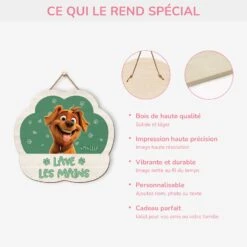 Plaque En Bois Personnalisée À Suspendre Avec Chien - Lave Tes Pattes -Cadeau Plus 5214QFR4 plaque en bois personnalisee a suspendre avec chien lave tes pattes 5214qk6nc