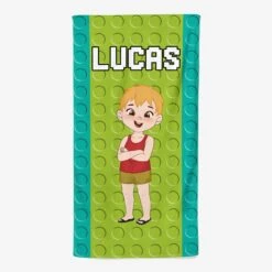Serviette De Plage Personnalisé Pour Enfant - Design Lego
