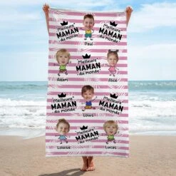 Serviette De Plage Personnalisée Meilleur Papa - Dessin Crayon Avec Visages -Cadeau Plus 5228BFR2 serviette de plage personnalisee meilleur papa dessin crayon avec visages 5228b8mnb