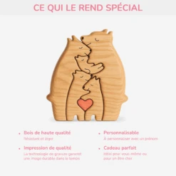 Puzzle En Bois Personnalisé Avec Prénoms - Famille Ours -Cadeau Plus 5245QFR4 puzzle en bois personnalise avec prenoms famille ours 5245q b2a9e2c0 6221 4ea9 a9cc 305084797f83