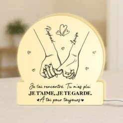 Lightbox Personnalisable Pour Couple - Je T'aime Je Te Garde - Version Mains
