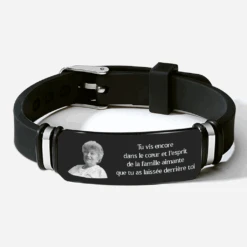 Bracelet Personnalisé Photo - Tu Vis Encore - Cadeau Commémoratif Pour Perte De Maman