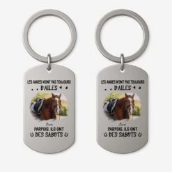 Porte-Clé Aluminium Personnalisé Avec Cheval - Anges Avec Des Sabots