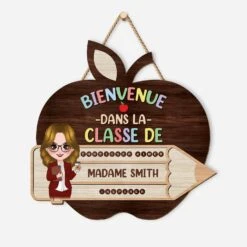Plaque En Bois Personnalisée À Suspendre - Bienvenue Dans La Classe