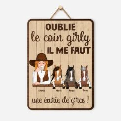 Plaque En Bois Personnalisée À Suspendre - Amoureuse Des Chevaux