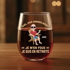 Verre À Vin Sans Pied Personnalisé Pour Homme - Quel Jour Sommes-Nous