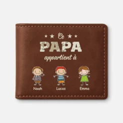 Portefeuille Cuir Personnalisé - Ce Papy Appartient À Mignonnettes - Version Carte