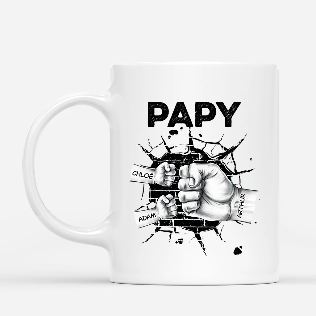 Mug Personnalisé Papa - Bosse Des Poings Casse-Mur 3 Mug Personnalisé Papa - Bosse Des Poings Casse-Mur