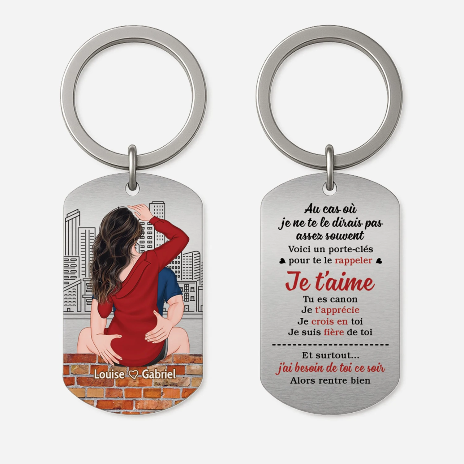 Porte-Clé Aluminium Personnalisé Couple - Pour Te Rappeler 3 Porte-Clé Aluminium Personnalisé Couple - Pour Te Rappeler