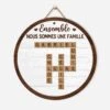Plaque En Bois Personnalisée À Suspendre Pour Famille - Ensemble - Mots-Croisés