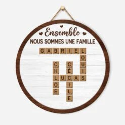 Plaque En Bois Personnalisée À Suspendre Pour Famille - Ensemble - Mots-Croisés