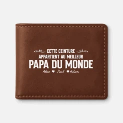 Portefeuille Cuir Personnalisé Au Meilleure Papa Du Monde