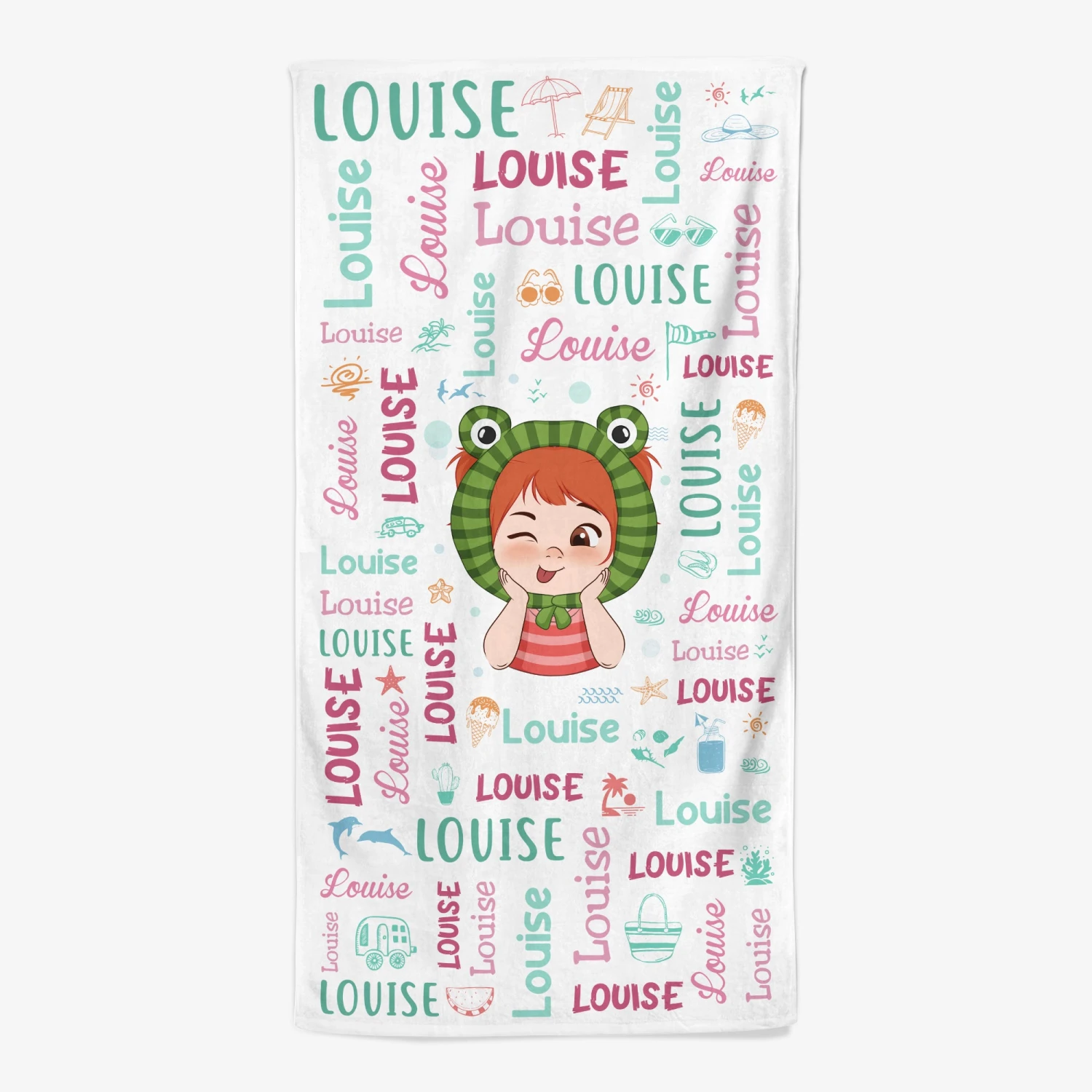 Serviette De Plage Personnalisée Enfant - Avec Prénom 3 Serviette De Plage Personnalisée Enfant - Avec Prénom