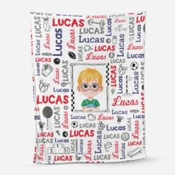 Plaid Personnalisé Enfant – Design Cartoon Sportif