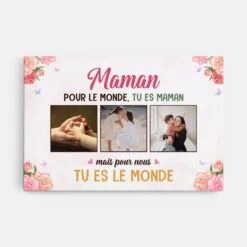Toile Personnalisée Photo Pour Maman - Tu Es Le Monde