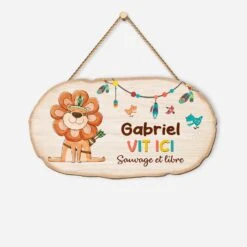 Plaque En Bois Personnalisée À Suspendre Pour Enfant - Sauvage Et Libre