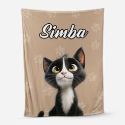 Plaid Personnalisé Avec Chat - Design Cartoon