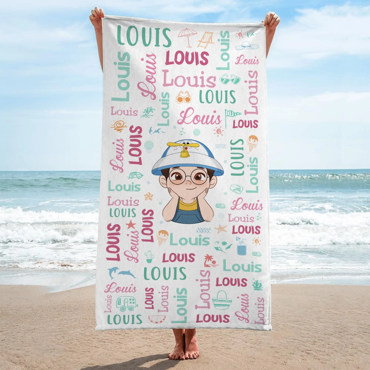 Serviette De Plage Personnalisée Enfant - Avec Prénom 4 Serviette De Plage Personnalisée Enfant - Avec Prénom – Image 2