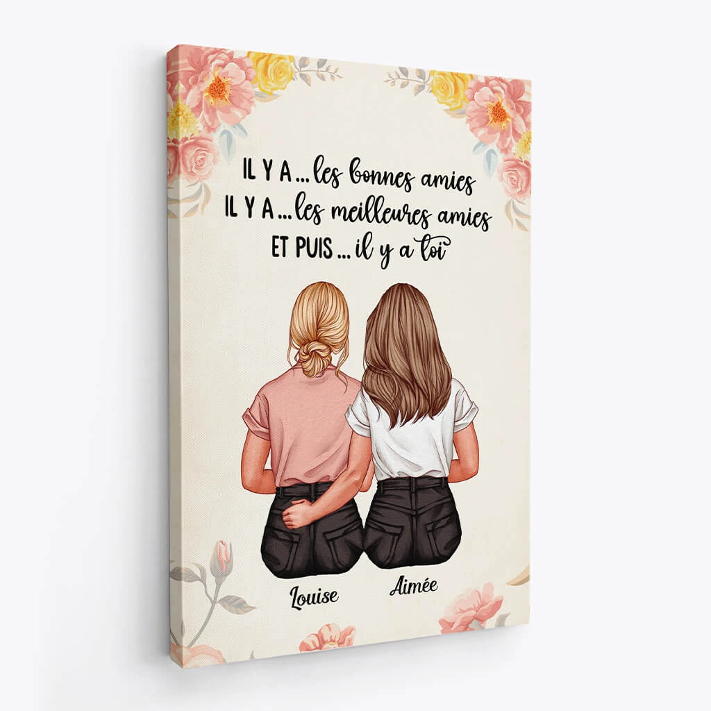 Il Y A Toi Avec Fleurs - Toile Personnalisée Pour Meilleure Amie 4 Il Y A Toi Avec Fleurs - Toile Personnalisée Pour Meilleure Amie – Image 2