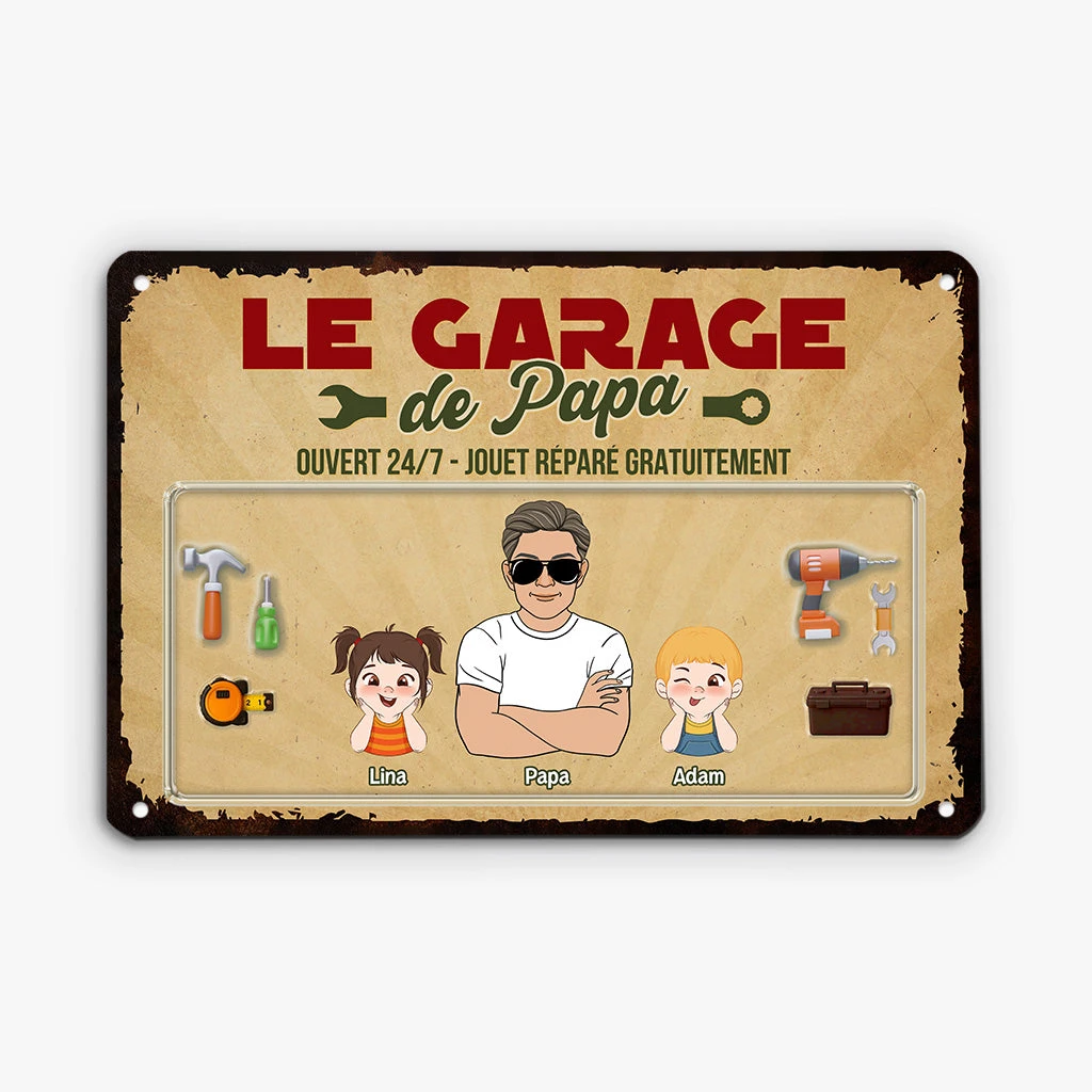 Plaque Métal Personnalisée – Garage Vintage De Papa Cool 4 Plaque Métal Personnalisée – Garage Vintage De Papa Cool – Image 2
