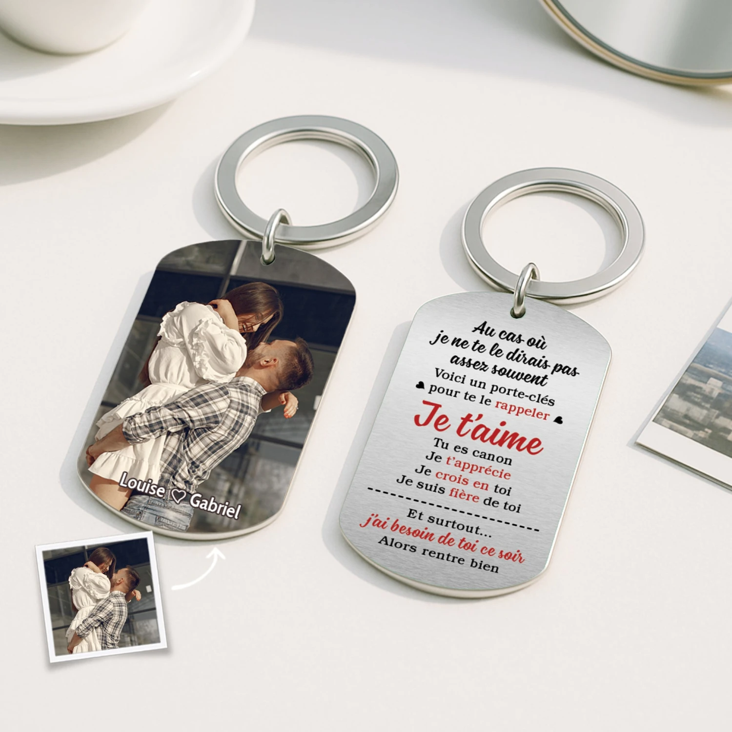 Porte-Clé Aluminium Personnalisé Couple - Pour Te Rappeler 4 Porte-Clé Aluminium Personnalisé Couple - Pour Te Rappeler – Image 2