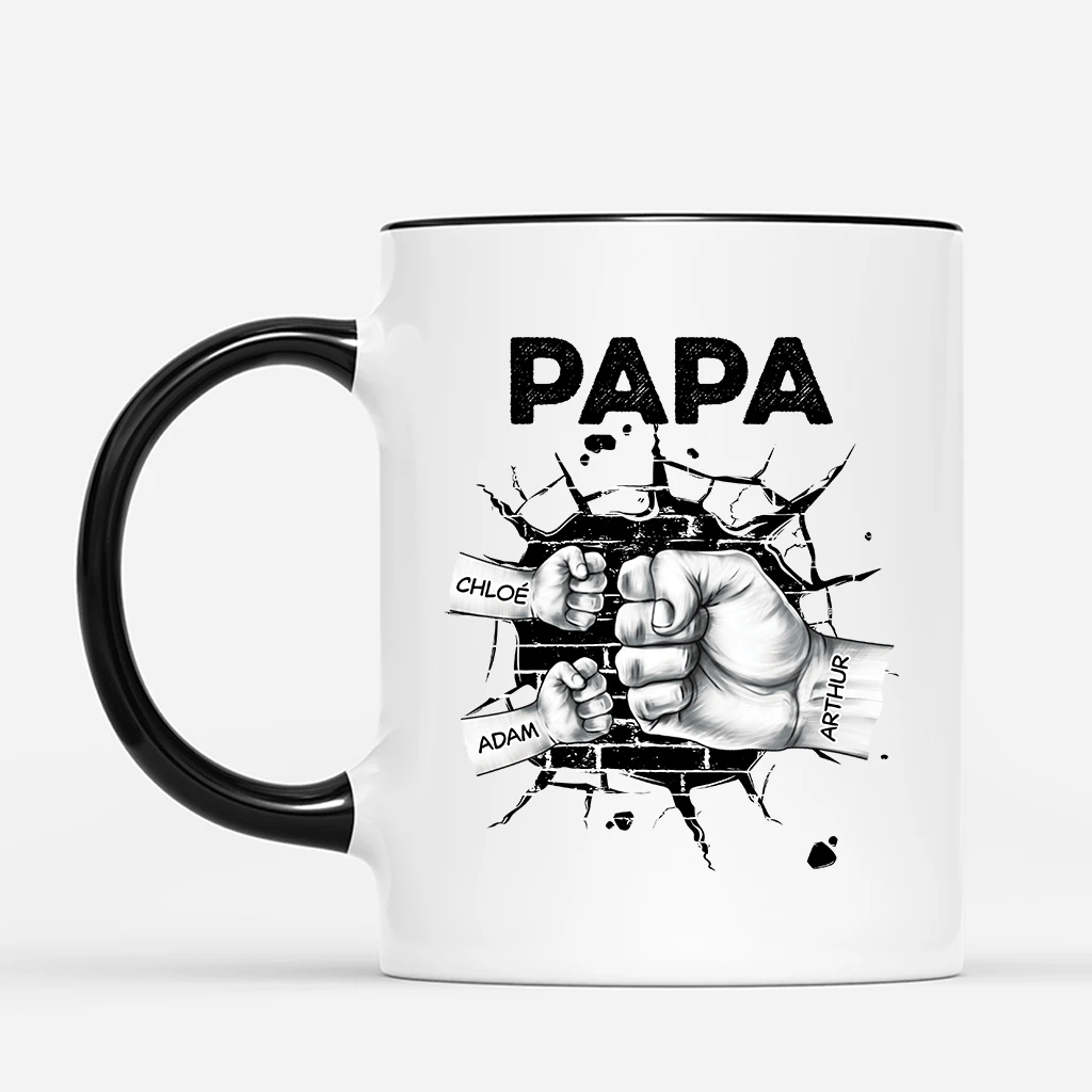 Mug Personnalisé Papa - Bosse Des Poings Casse-Mur 4 Mug Personnalisé Papa - Bosse Des Poings Casse-Mur – Image 2