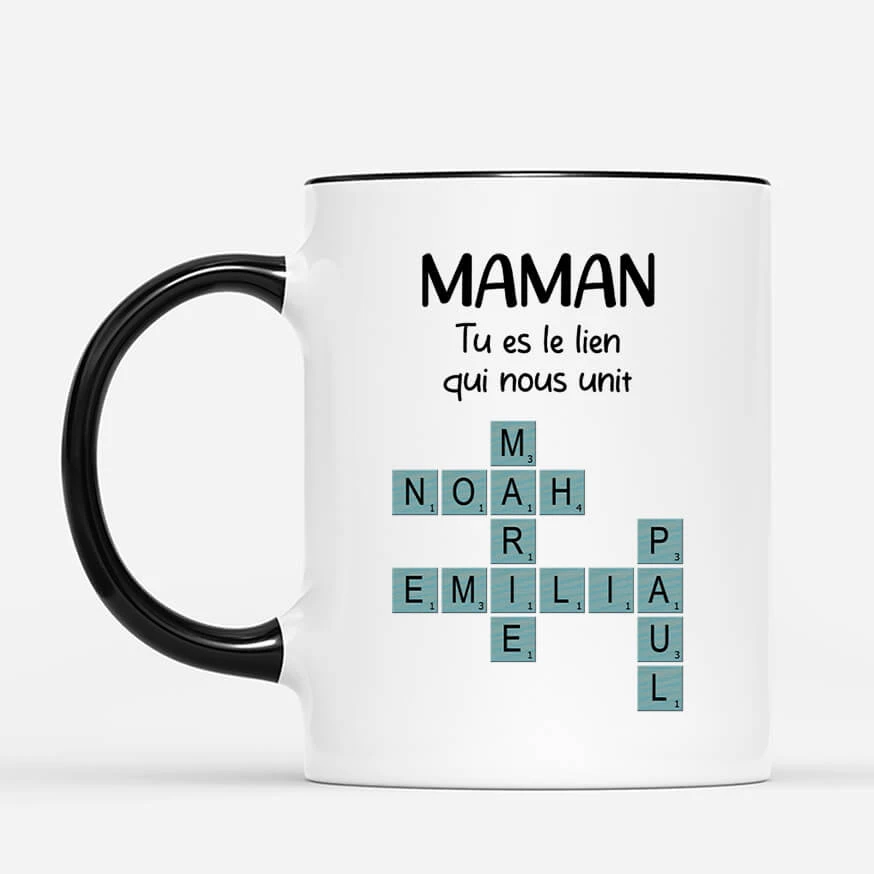 Mug Mamie Personnalisé - Le Lien Qui Nous Unit - Cadeau Mots Croisés 4 Mug Mamie Personnalisé - Le Lien Qui Nous Unit - Cadeau Mots Croisés – Image 2