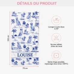 Serviette De Plage Personnalisée Avec Chien - Style Blue-Toile -Cadeau Plus FR3 26d78344 cee0 4340 97d5 ad812ebcbf94