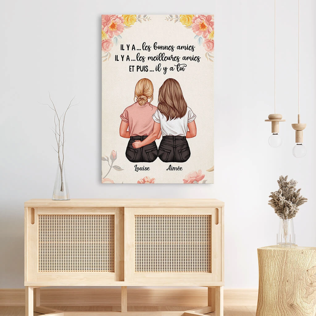 Il Y A Toi Avec Fleurs - Toile Personnalisée Pour Meilleure Amie 5 Il Y A Toi Avec Fleurs - Toile Personnalisée Pour Meilleure Amie – Image 3