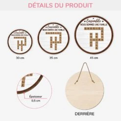 Plaque En Bois Personnalisée À Suspendre Pour Famille - Ensemble - Mots-Croisés -Cadeau Plus FR3 922eb49c e2bc 433d bef2 da47c7a0517a