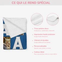 Plaid Personnalisé Photo - Meilleur Papa -Cadeau Plus FR4 08a04512 4ca6 4708 9c63 bf049574f634